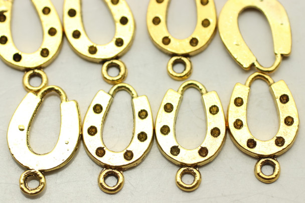 HORSESHOE, 28x12x2mm, Antique Gold Plated (metal alloy), approx 28 per bag