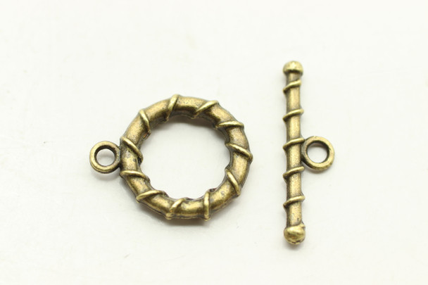 Toggle, 20x16x3mm, bar is 23x6mm at loop, Antique Bronze Metal Alloy, 10 sets