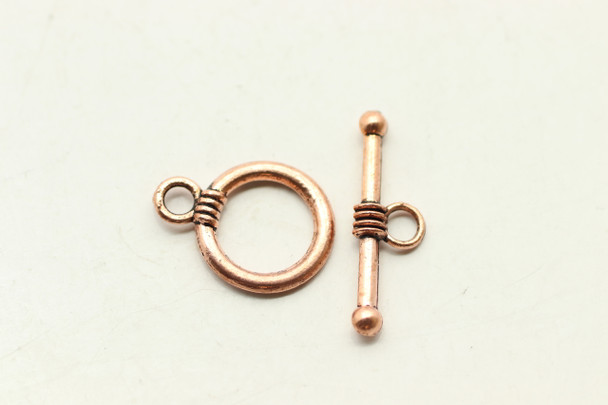 Toggle, 15x12x1.5mm, bar is 20x5mm at loop, Cooper Plated Metal Alloy, approx. 24 sets