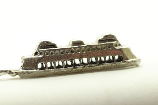 Ferry, Double Sided, 30x6x6mm, Antique Silver Plated (Metal Alloy), approx 10 per bag