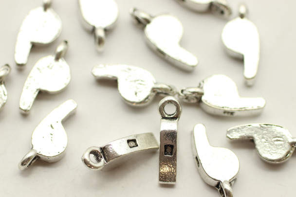 Whistle, Double Sided, 12x6x3mm, Antique Silver Plated (Metal Alloy), approx 30 per bag
