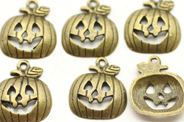 Pumpkin, 18x16x3mm, Antique Bronze Plated (Metal Alloy), approx 12 per bag