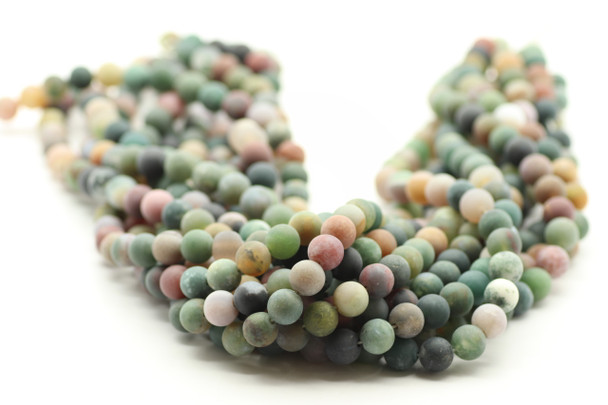8mm, India Agate, Matte, Natural, Smooth Round