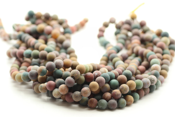 8mm, Ocean Agate, Matte, Natural, Smooth Round