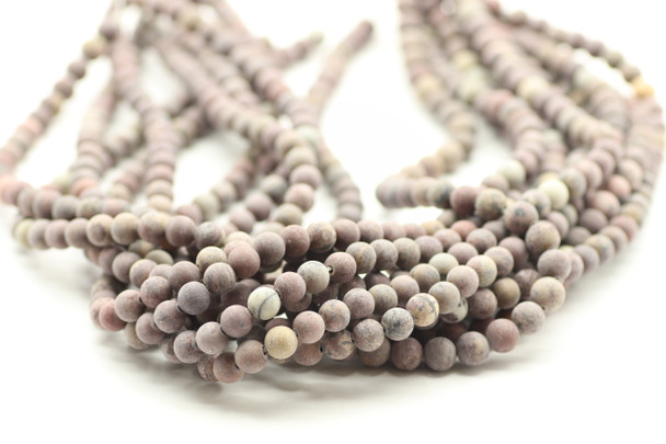 6mm, Paint Brush Jasper, Matte, Natural, Smooth Round