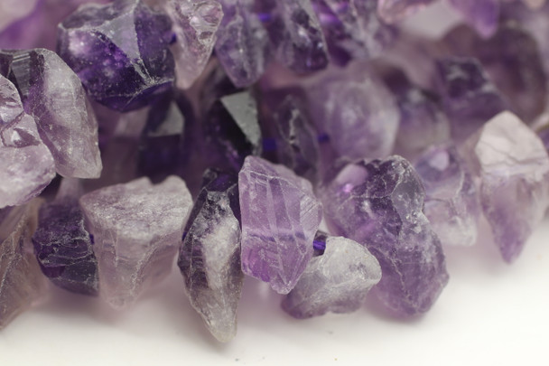 Amethyst, Natural, Freeform Chunks, From light to deep purple, 13x12x11mm, one strand.