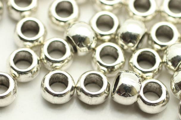 Spacer, Smooth Barrell, 6.5x4mm, 4mm hole, Antique Silver Plated (Metal Alloy), approx 50 per bag