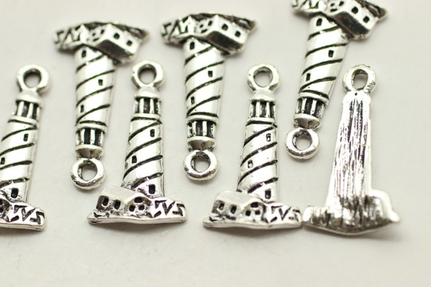 Lighthouse, 19x10.5mm, Antique Copper Plated (Metal Alloy), approx 32