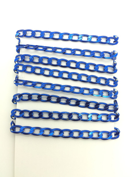 3 Feet of Blue 7mm Oval Link Chain
