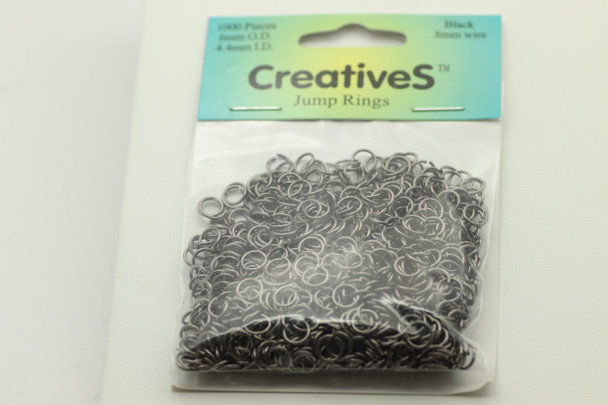 Open Jump Ring, 6mm, 20 Gauge, Black Plated, approx. 1000 pc