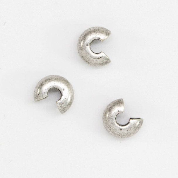 Crimp Bead Cover, 4mm, Antique,  Antique Silver Plated, approx. 144 PCS