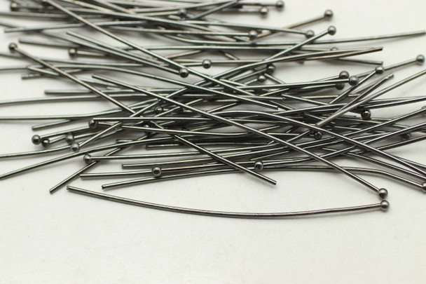 Ball Headpin, 21" 22 Gauge,  Black Plated, approx. 50 PCS