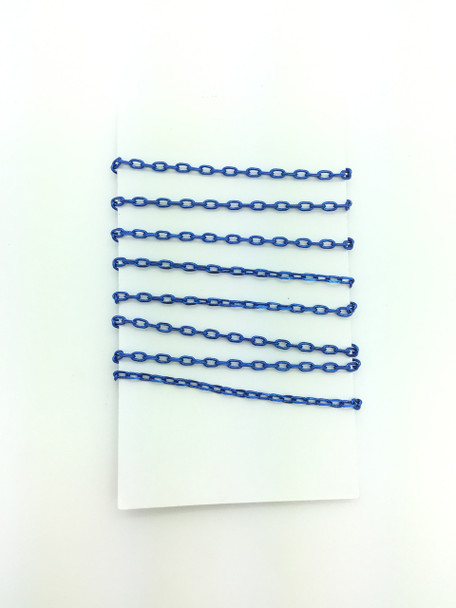 3 Feet of Blue 2mm Oval Link Chain