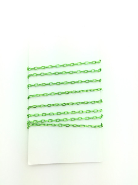 3 Feet of Lime Green 2mm Oval Link Chain