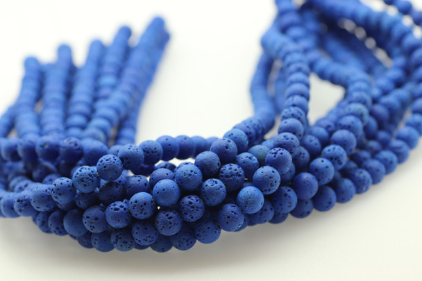 Lava, Blue, Dyed 8mm Round