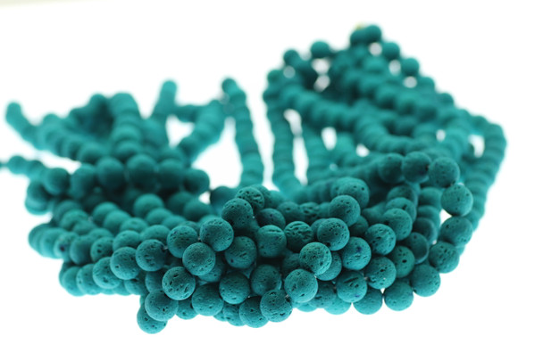 Lava, Dark Turquoise, Dyed 8mm Round