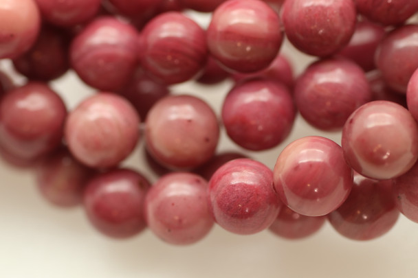 6mm Rhodonite, Pink, Natural, Smooth Round