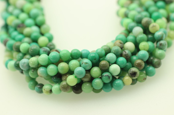 4mm Opal, Green, Natural, Smooth Round