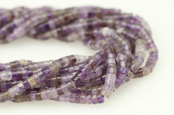 Quartz, Amethyst, Light, Natural, Heishi, 4x2mm, One Strand