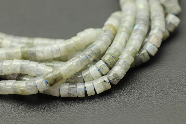 Labradorite, Grey, Natural, Heishi, 4x2mm, One Strand