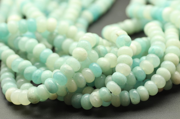 Amazonite, Natural, Smooth Rondelle, One 8x5mm strand