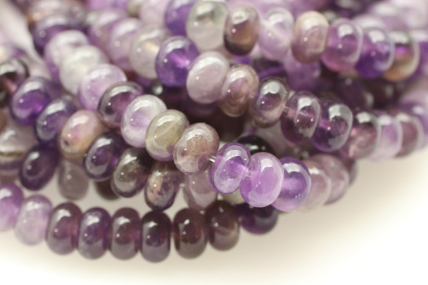 Amethyst, Chevron, Smooth Rondelle, 8x5mm