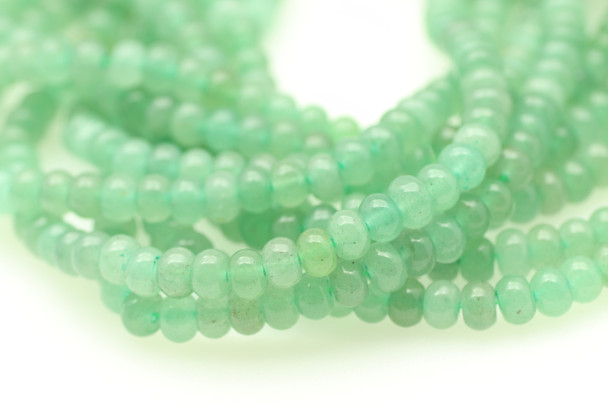 Aventurine, Green,  Quartz, Natural, Smooth Rondelle, 6x4mm