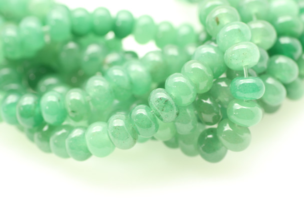 Aventurine, Green,  Quartz, Natural, Smooth Rondelle, 8x5mm