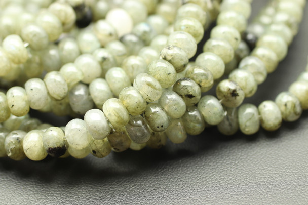 Labradorite, Smooth Rondelle, 6x4mm