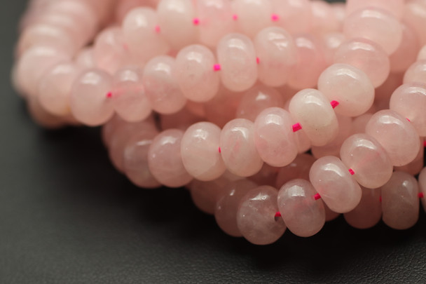 Rose Quartz, Enhanced, Smooth Rondelle, 8x5mm