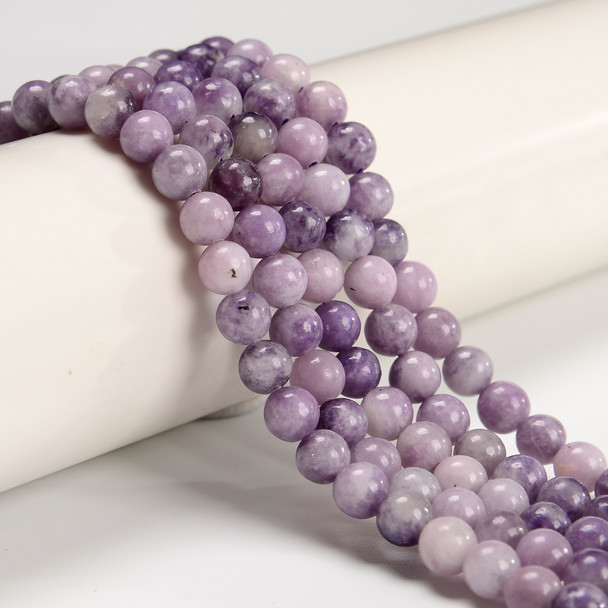 Lepidolite, Natural, Smooth Round, One 6mm Strand