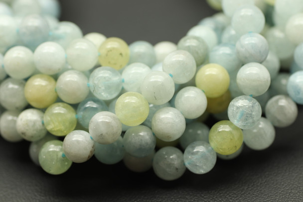 Morganite, Blue, Natural, Smooth Round, 6mm