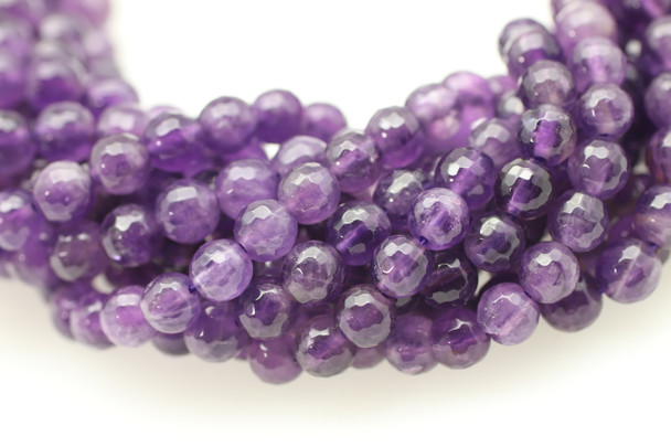 Amethyst, Dark, Natural, Faceted Round, 6mm