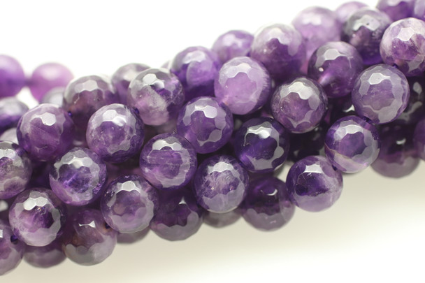 Amethyst, Dark, Natural, Faceted Round, 8mm
