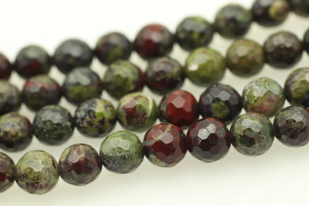 6mm, Dragon Blood Jasper, Natural, Faceted Round
