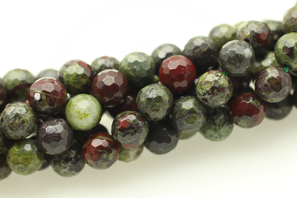 8mm, Dragon Blood Jasper, Natural, Faceted Round