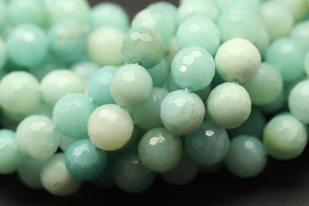 Amazonite, Natural, Faceted Round, 8mm