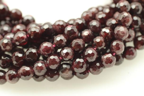 Garnet, Natural, Faceted Round, 6mm