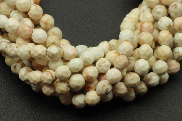 Magnesite, Natural, Faceted Round, 4mm Strand