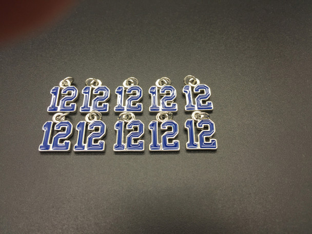 #12 Blue Enamel Charm, 17x12mm, 10 PCS