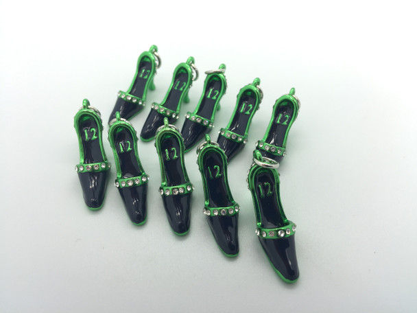 Blue & Green High Heel Shoe, 25mm, 10 PCS