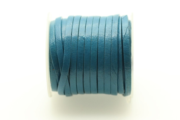 Leather, Sky Blue, Dyed, 3mm Flat, 32 Feet