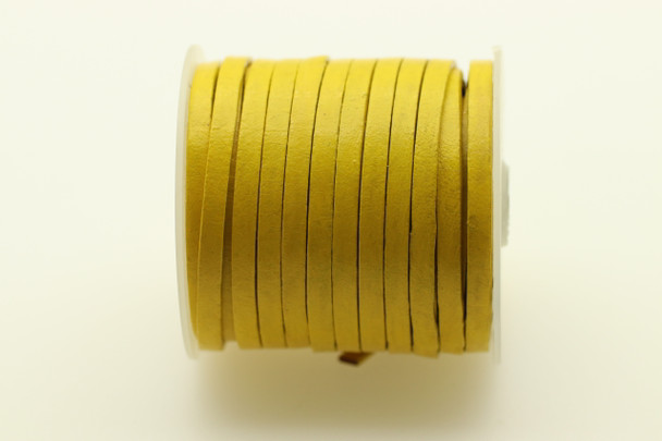 Leather, Yellow, Dyed, 3mm Flat, 32 Feet
