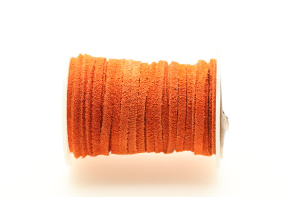 Suede Orange 3mm Flat 32 Feet