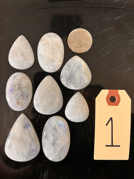 Moonstone, Rainbow, Cabochons, Pick Lot You Like, 100 Grams