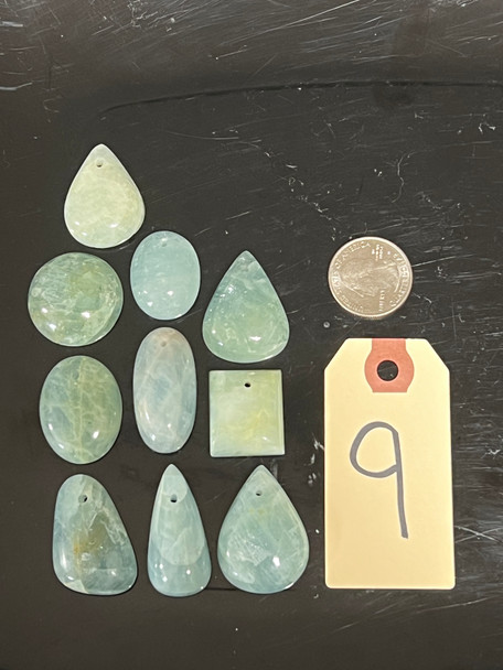 Aquamarine, Heated, Pendants