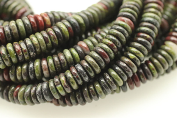 6x2mm, Dragon Blood Jasper, Natural, Rondelle Disk