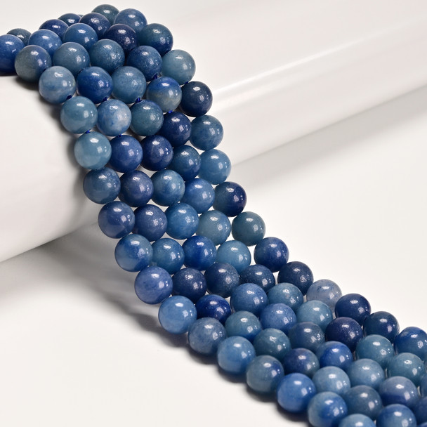 Aventurine, Blue, Quartz, Natural, Smooth Round Beads 8mm