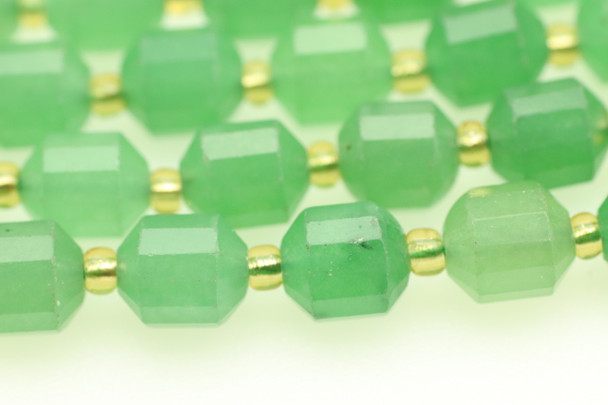 Aventurine, Green, Quartz, Natural, Faceted Off Round, 8mm, One Strand
