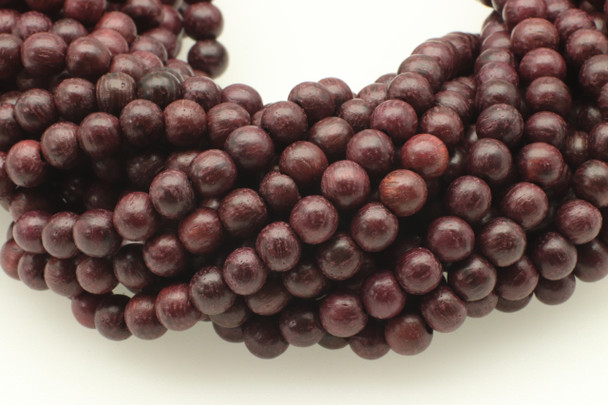 Violet Wood, Dyed, Smooth Round, 4mm